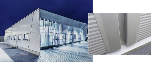 <p>
Moderne Biegehalle mit passgenauen Anschlussprofilen an der Fassade
</p>