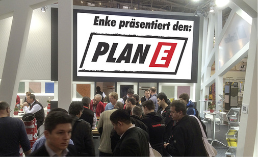<p>Enke informiert auf der Bau über Flüssigkunststoffe, Fußbodensysteme und den Plan E</p> - © Enke-Werk