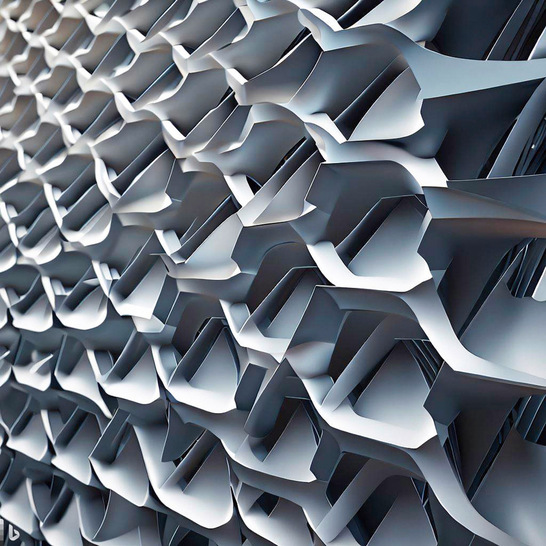 Eine durch künstliche Intelligenz erzeugte Fassadenstruktur - © BAUMETALL / KI generiert / Bing / Dall-E