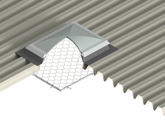 © Bild: Lux-Top Schematische Darstellung der Durchsturzsicherung Dome Light Protection